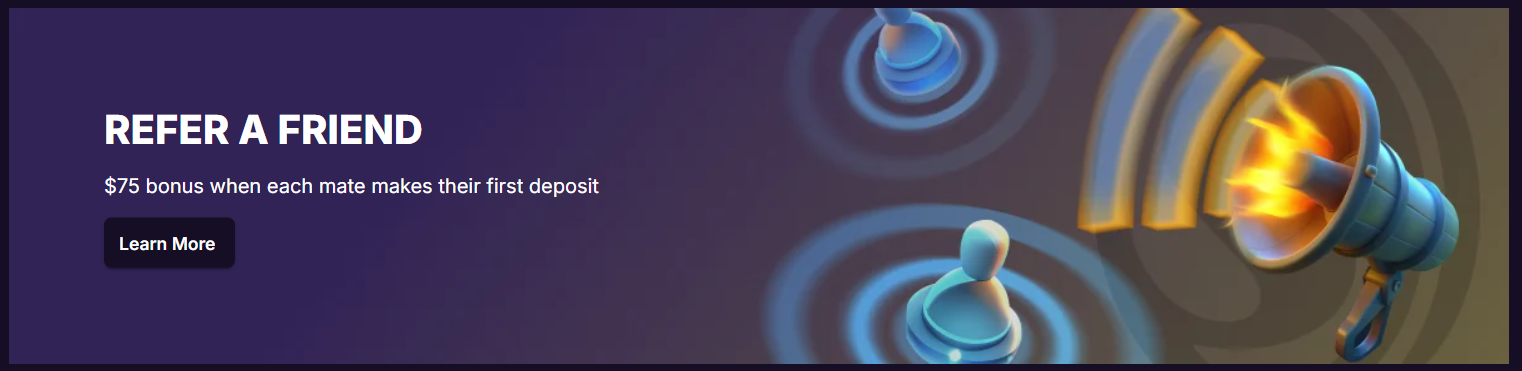 SpinBet Refer a Friend - AU$75 bonus when each mate makes their first deposit