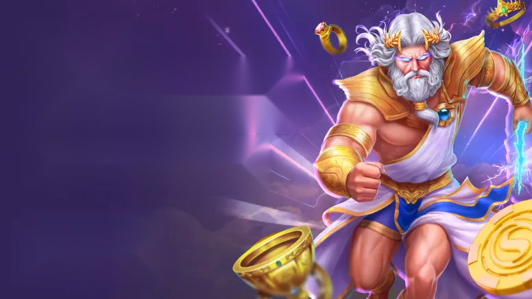 SpinBet welcome bonus Zeus character